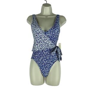 Summersalt The Perfect Wrap One Piece Swimsuit Floral Print Size 4
